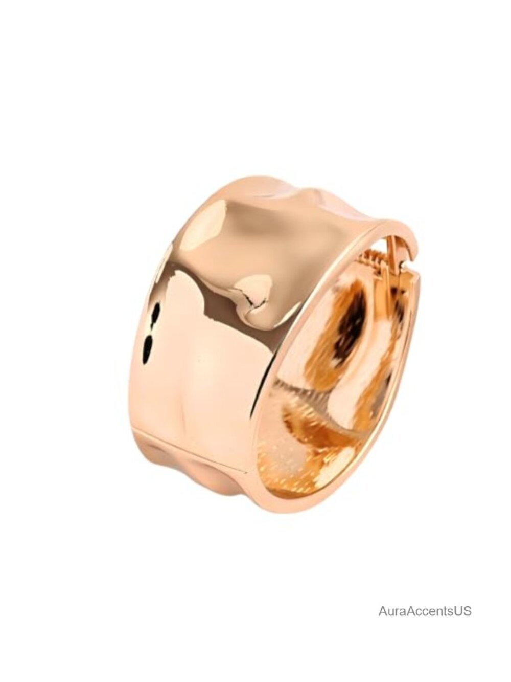 14K Gold Plated Wide Cuff Bangle Bracelet Women's Statement Jewelry Gift